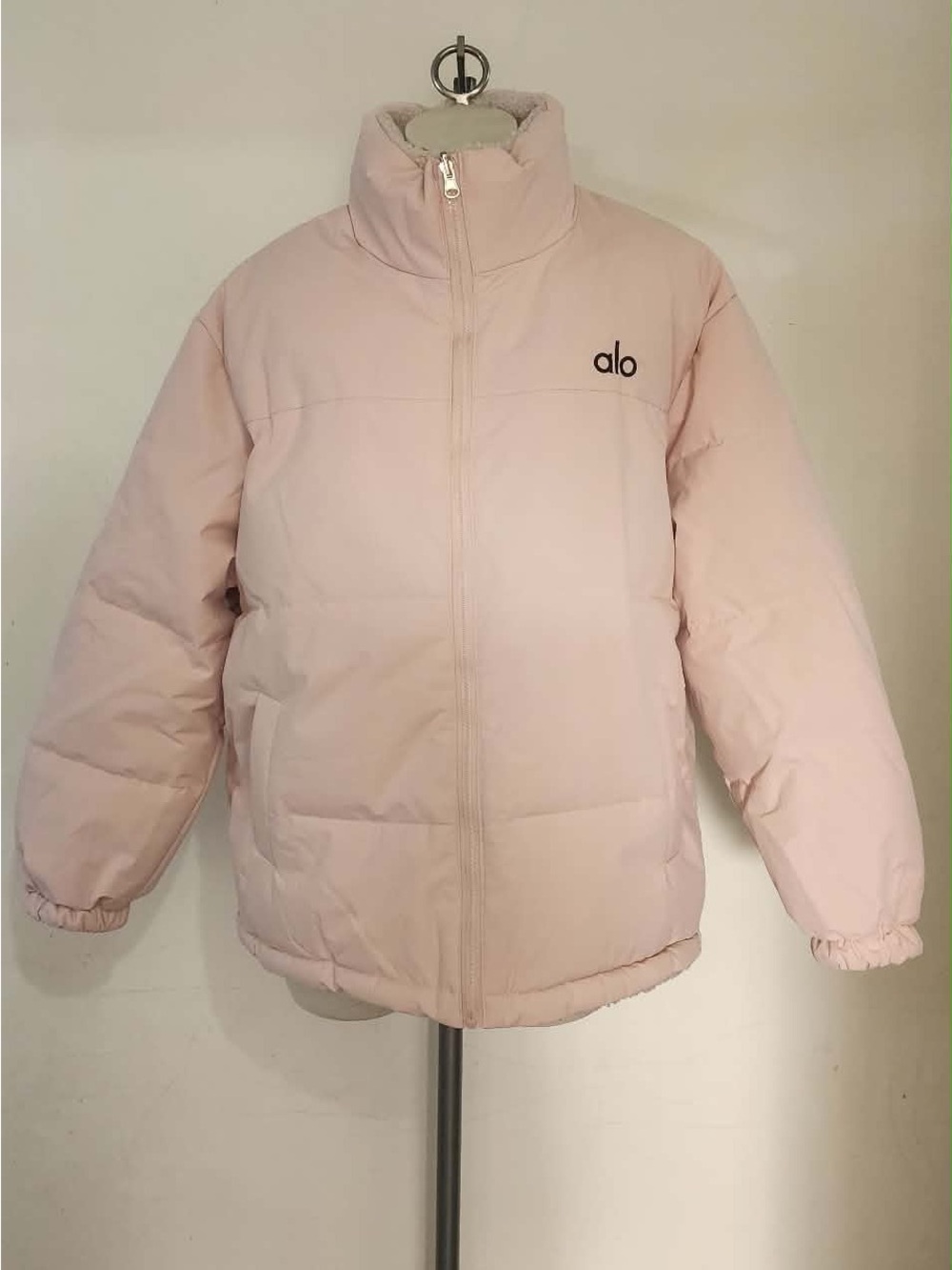 Pale Pink Puffer Jacket reversible